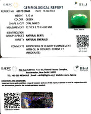 3.13/CT Natural Panna Stone with Govt. Lab Certificate-3441